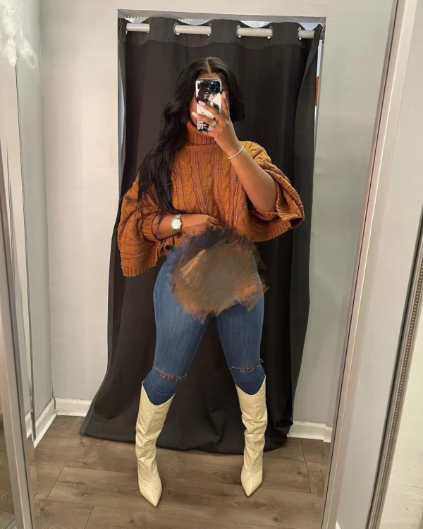 Autumn Winter Casual Women Sweater Solid Color Turtleneck Crop Top Knitted Pullover Sweater Women Casual Top