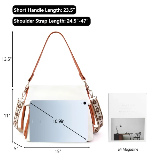 USA Delivery Large Hobo Crossbody Bags for Women Vegan Leather Crossbody Purse Womens Shoulder Bag with Multiple Zippers - Image 4