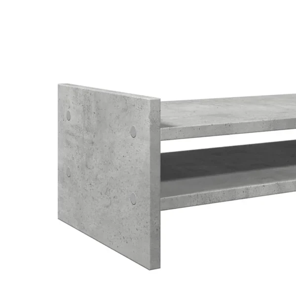 W2B VidaXL 19.7x10.6x7.9'' Engineered Wood Laptop Stand Concrete Grey Monitor Stand - Image 6