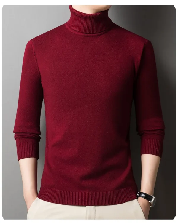 Custom logo White Cashmere Turtleneck High Neck Turtle Neck Sweater Men Winter Plus Size Men's Wool Knitted Sweaters - Image 4