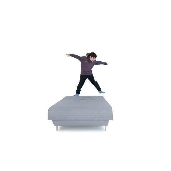 HMS Light Gray Full Adjustable Polyester Upholstered Mattress No Bed Frame Required - Image 5