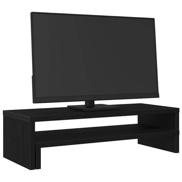 W2B VidaXL Black Oak 21.3x8.7x5.9'' Monitor Stand Engineered Wood Laptop Stand - Image 3