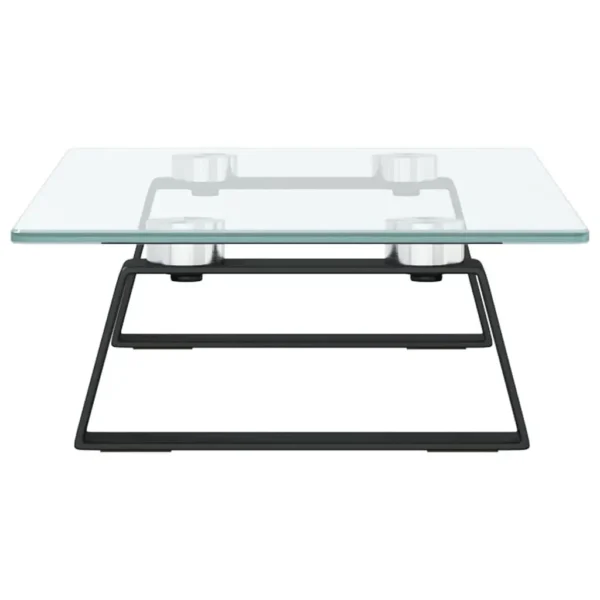 W2B VidaXL Monitor Stand Black Tempered Glass and Metal 15.7"x7.9"x3.1" Laptop Stand - Image 4