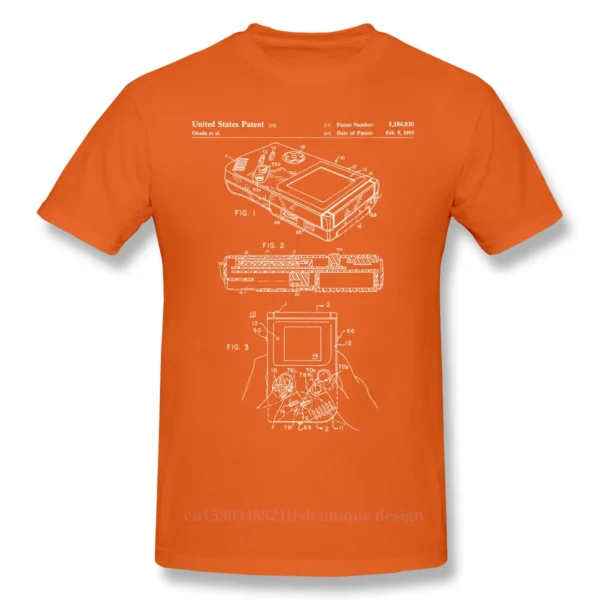 Game Boy Patent Gameboy T-Shirt Men Top Quality  Short Summer Sleeve Russian Games Online Casual Shirt Loose - Image 8