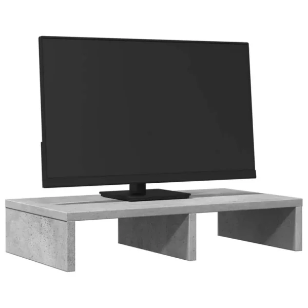 W2B VidaXL 19.7x10.6x3.9'' Engineered Wood Laptop Stand Concrete Grey Monitor Stand - Image 2