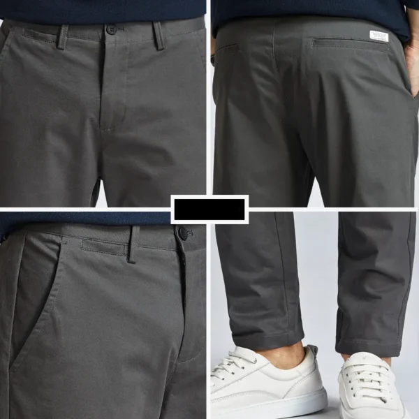 2022 Most Popular Straight Casual Cotton Solid Color Chino Men Pants - Image 5