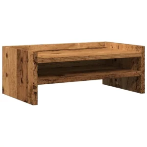 VidaXL W2B Old Wood 16.5x9.4x6.3'' Monitor Stand Engineered Wood Extendable Laptop Stand for School Use
