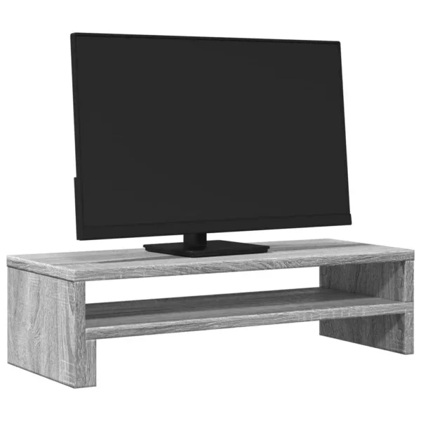 W2B VidaXL Sonoma Grey Engineered Wood Monitor Stand 21.3x8.7x5.9" Elegant Laptop Stand - Image 2