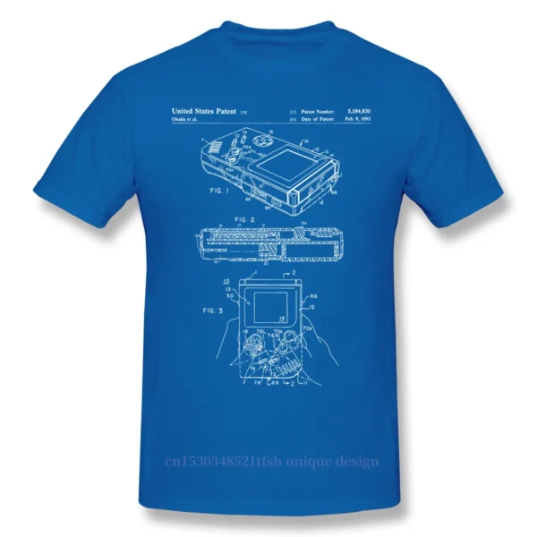 Game Boy Patent Gameboy T-Shirt Men Top Quality  Short Summer Sleeve Russian Games Online Casual Shirt Loose - Image 6