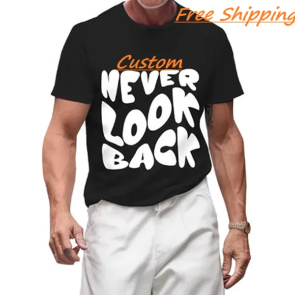 Custom DTF Print Imprinted 100% Cotton 180 Grams Black Solid Color Round Neck Buy Bulk of Tshirts Wholesale