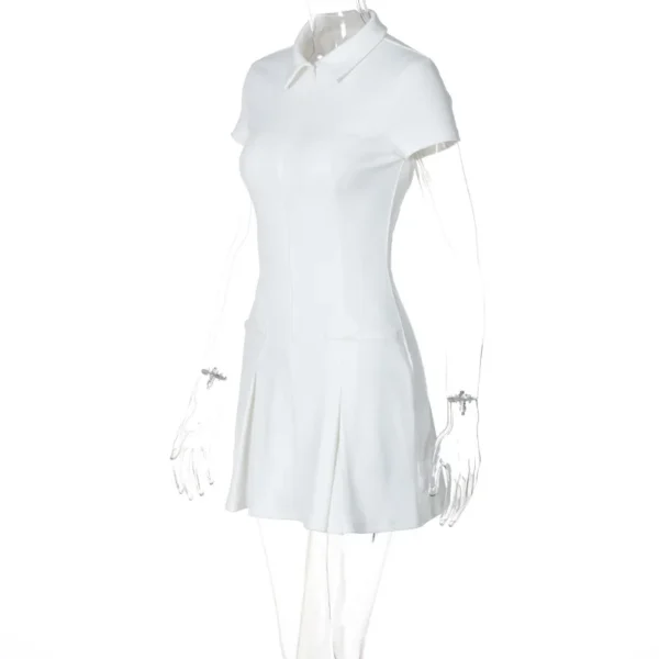 YD4516314R Short Sleeve Casual Shirt Style Lapel Neck Mini Dress Women Summer Clothing Boutique Unique Elegant Dresses - Image 3