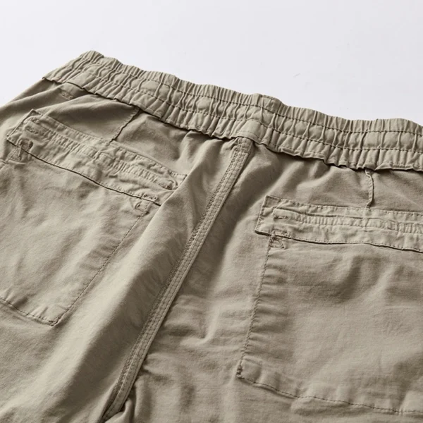 Man Bermuda 2024 Summer Elastic Waist Midi Length Cotton Spandex Cargo Shorts Men Casual Streetwear Overall  Workout Short Pants - Image 6