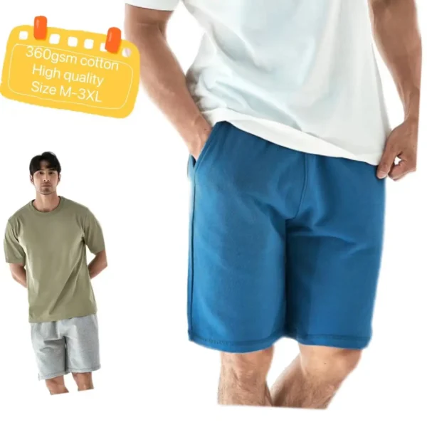 2022 Custom High Quality 360GSM Heavyweight French Terry Streetwear Unisex Shorts Blank Wholesale 100% Cotton Short Shorts Men - Image 2