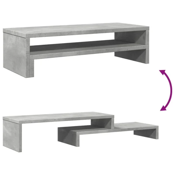 W2B VidaXL 21.3x8.7x5.9'' Concrete Grey Engineered Wood Laptop Stand Monitor Stand - Image 6
