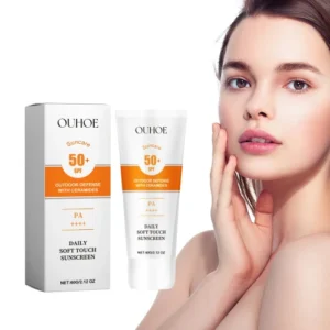 OUHOE Daily Soft Touch Sunscreen  Gentle Facial Body Skin Non-Sticky Non-Fake White Protection Moisturizing Anti-Uv