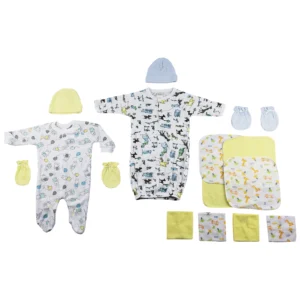 UD2 14-Piece Set Baby Clothing Sleep-n-Play Gown Caps Mittens Washcloths-Cs_0039