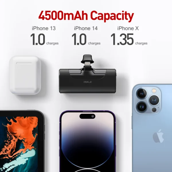 Wholesale Factory Portable Charger Power Bank with LED Display Mini Size Power Banks Built-in Plug for iPhone 2-in-1 Packaging - Image 4