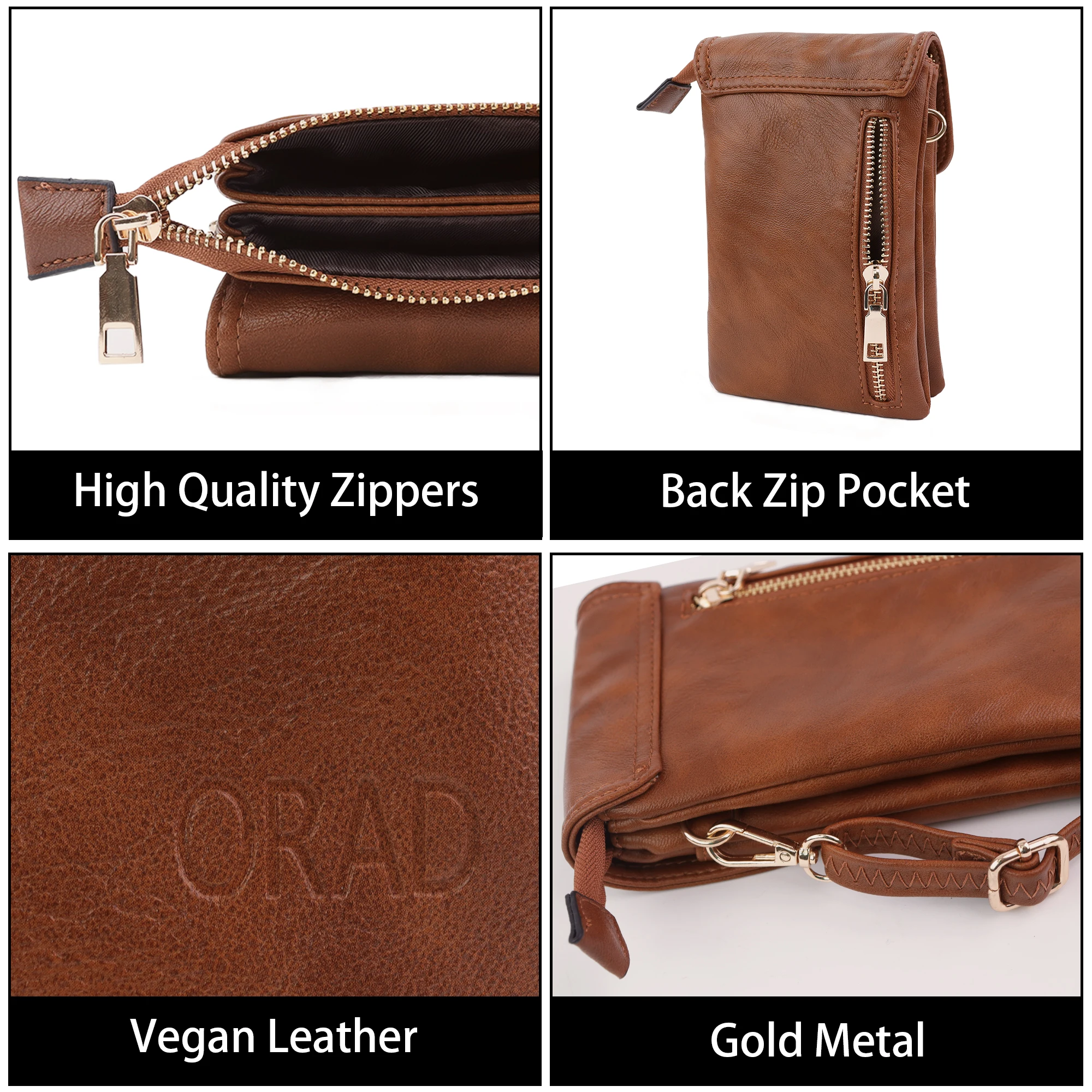 Small Crossbody Bags for Women Leather Cell Phone Bag Wallet Purses Adjustable Strap with Credit Card Slots Crossbody Purses - Image 5