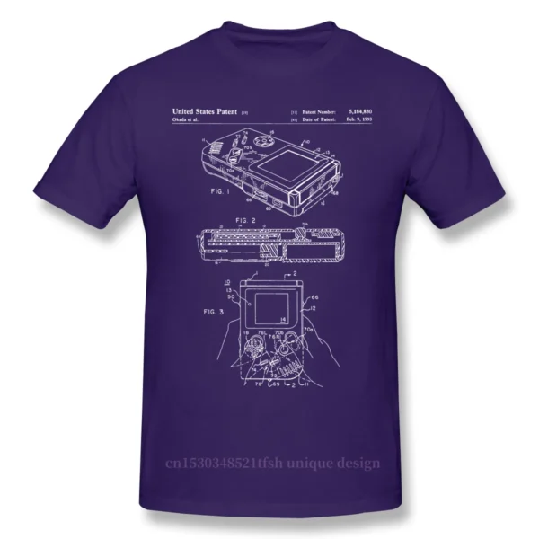 Game Boy Patent Gameboy T-Shirt Men Top Quality  Short Summer Sleeve Russian Games Online Casual Shirt Loose - Image 3