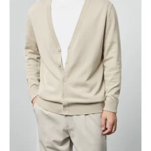 2024 Fashion Men's Knitted Cardigan Rib HemThick Sweater With Button Long Sleeve Custom Logo Oversize Knit Cardigan Sweater Men