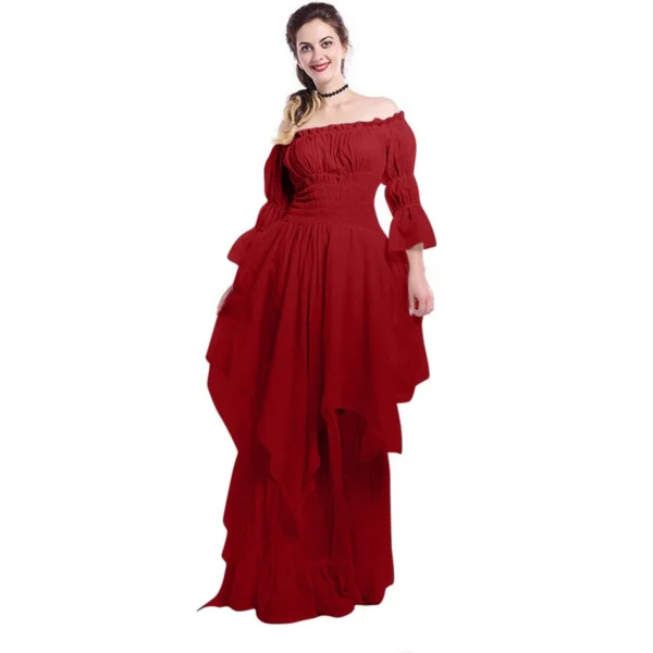 Vintage Victorian Medieval Dress Renaissance Black Gothic Dress Women Cosplay Halloween Costume Prom Princess Gown Plus Size 5XL - Image 4