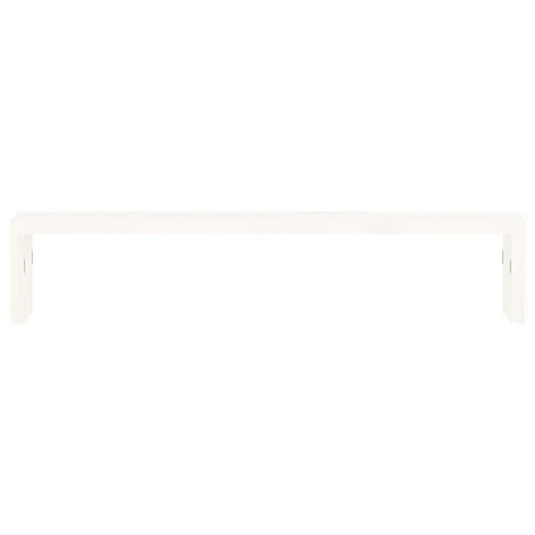 W2B VidaXL Solid Wood Pine Monitor Stand White 19.7x10.6x3.9" Durable Laptop Stand - Image 5