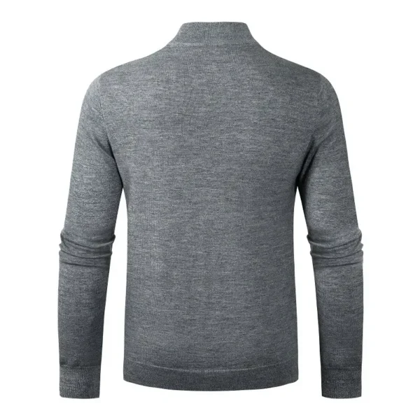 Autumn/Winter Men's Sweater Solid Color Half High Collar Casual Pullover High Quality Business Casual Sweater Men - Image 4