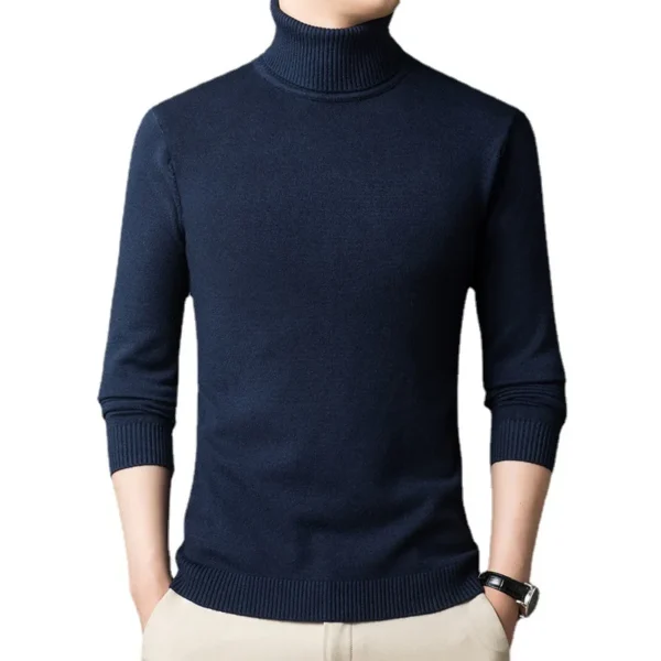 Custom logo White Cashmere Turtleneck High Neck Turtle Neck Sweater Men Winter Plus Size Men's Wool Knitted Sweaters