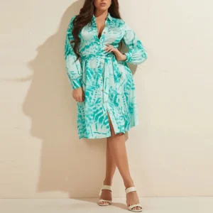 6657-R-Fashion Clothing Shirt Dresses Women Casual Batik Dress Women Long Sleeves Mini Dress