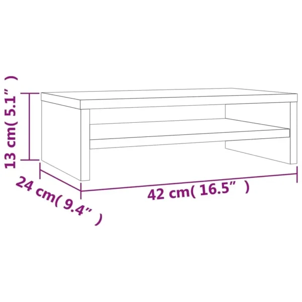 W2B VidaXL Sonoma Oak Engineered Wood Monitor Stand for Desktop Use Laptop Stand - Image 6