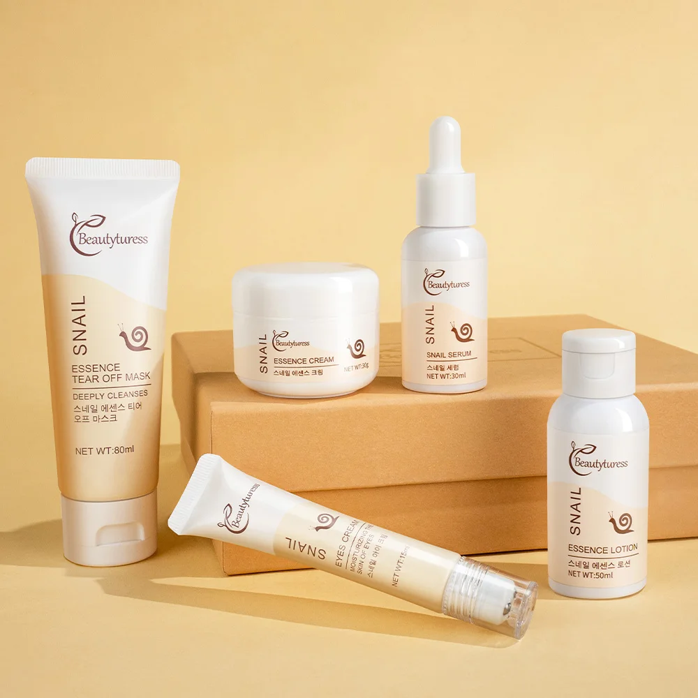 Mini Five-piece Skincare Set - Containing Snail Extract Moisturizing Non-greasy Hydrating the Skin for All Skin Types - Image 2
