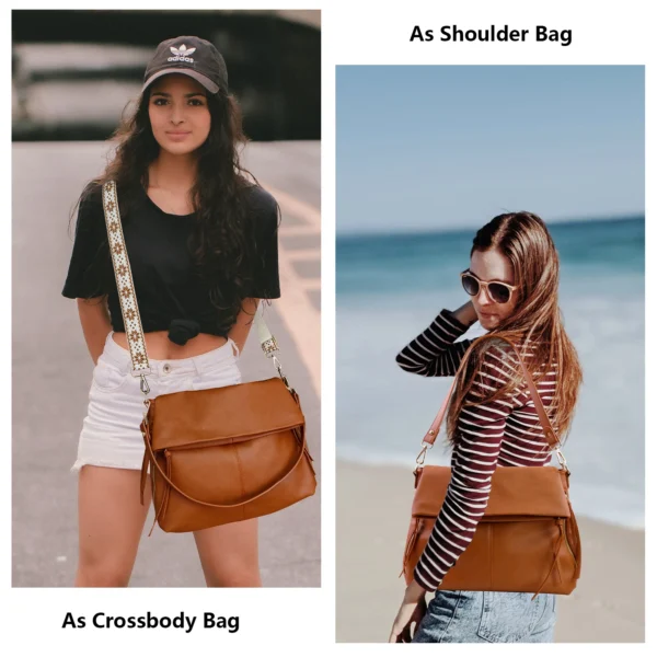 USA Delivery Large Hobo Crossbody Bags for Women Vegan Leather Crossbody Purse Womens Shoulder Bag with Multiple Zippers - Image 6