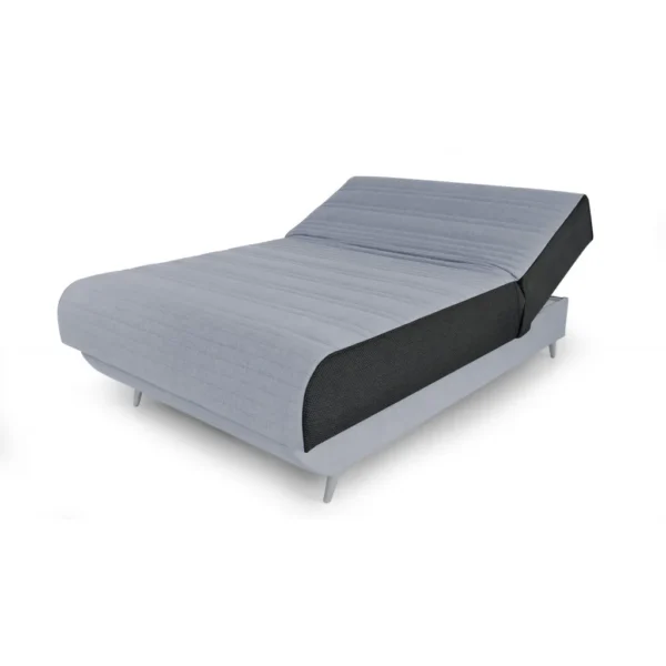 HMS Light Gray Full Adjustable Polyester Upholstered Mattress No Bed Frame Required - Image 3