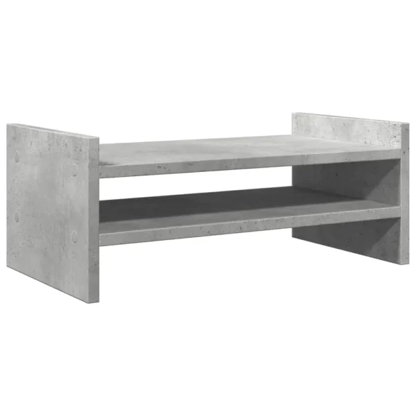 W2B VidaXL 19.7x10.6x7.9'' Engineered Wood Laptop Stand Concrete Grey Monitor Stand - Image 5