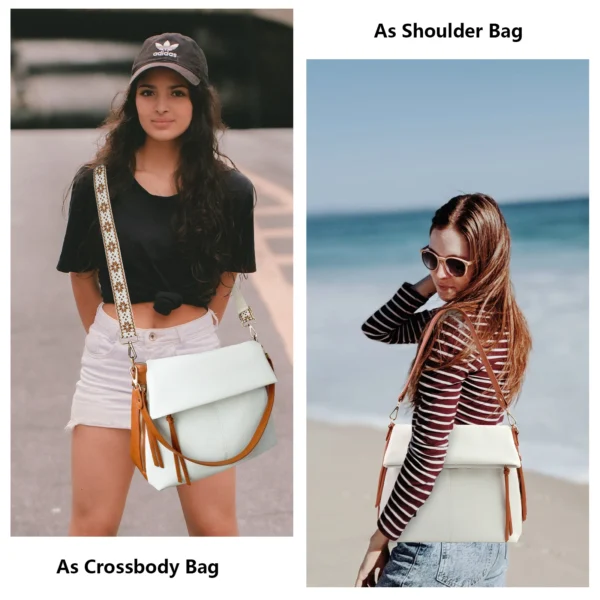 USA Delivery Large Hobo Crossbody Bags for Women Vegan Leather Crossbody Purse Womens Shoulder Bag with Multiple Zippers - Image 6