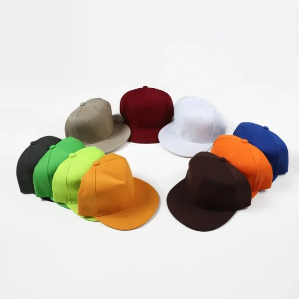 Custom logo Solid Hats Men and Woman Flat Edge Baseball Caps Adjustable - Image 2