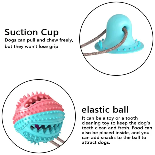 Dog Chew Toys with Suction Cup Doggy Pull Ball Dog Toys for Dogs Tooth Cleaning Pet Training Treats Toys Pet Supplies - Image 2
