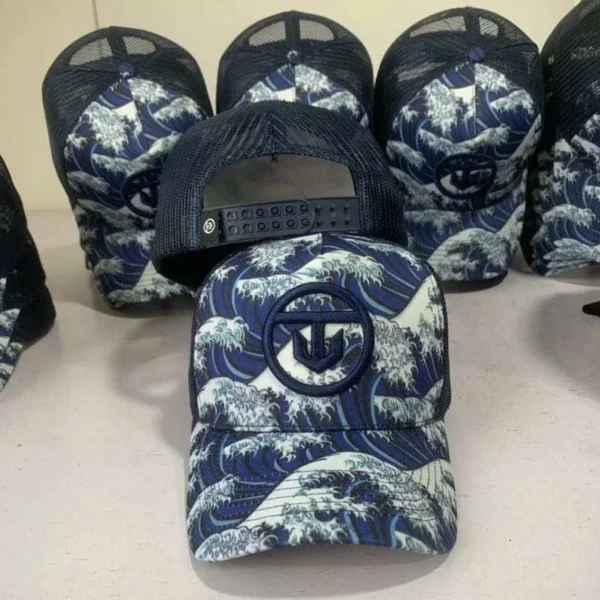Low Moq High Quality Cotton Caps and Hats Men Custom Embroidery 5 Panel Trucker Cap and Hat with Gauze/Mesh - Image 2