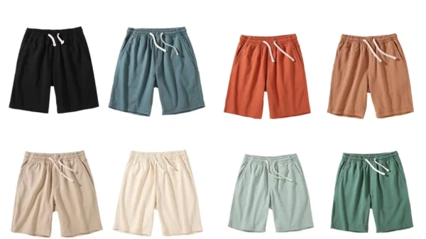 2022 Plus Size 5XL Jogger Shorts for Men Summer Running French Terry Streetwear Man 350gsm Heavy Blank 100% Cotton Shorts Men - Image 3