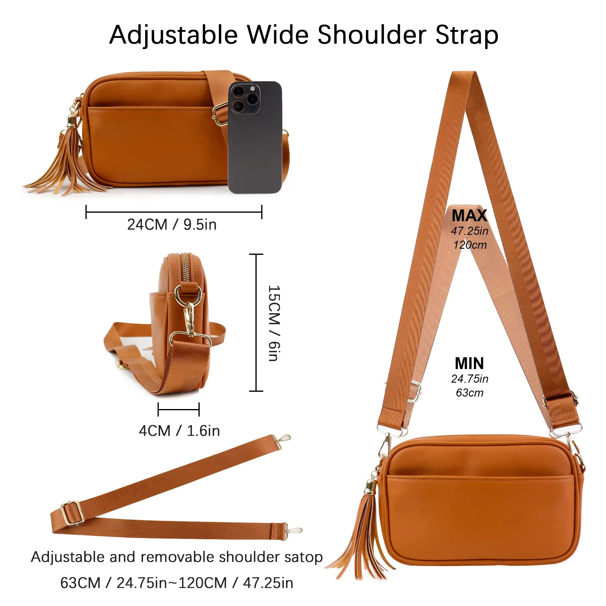 Holder Wallet Purse and Handbags Crossbody Bags for Women Vegan Leather Crossbody Shoulder Bag Handbags - Image 3
