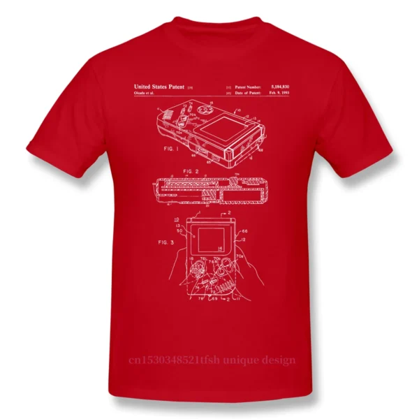 Game Boy Patent Gameboy T-Shirt Men Top Quality  Short Summer Sleeve Russian Games Online Casual Shirt Loose - Image 5