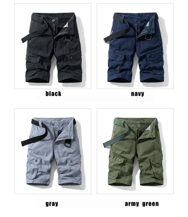 2022 Hot Sale Outdoor Hiking Cotton Cargo Short Pants Men Streetwear Casual Straight Multi Pocket Cargo Pants Shorts Men - Image 2