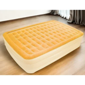 HMS Dreamy Golden Queen Size Inflatable Air Mattress Comfortable Accessory