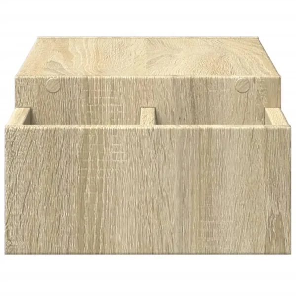 VidaXL W2B Sonoma Oak Monitor Stand with Storage 27.6x10.6x5.9'' Engineered Wood Laptop Stand - Image 4