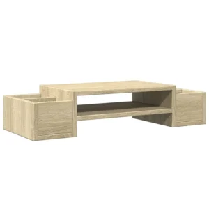 VidaXL W2B Sonoma Oak Monitor Stand with Storage 27.6x10.6x5.9'' Engineered Wood Laptop Stand