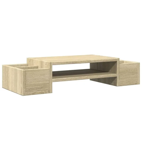 VidaXL W2B Sonoma Oak Monitor Stand with Storage 27.6x10.6x5.9'' Engineered Wood Laptop Stand