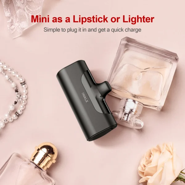 Wholesale Factory Portable Charger Power Bank with LED Display Mini Size Power Banks Built-in Plug for iPhone 2-in-1 Packaging - Image 2