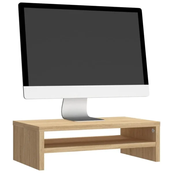 W2B VidaXL Sonoma Oak Engineered Wood Monitor Stand for Desktop Use Laptop Stand - Image 2