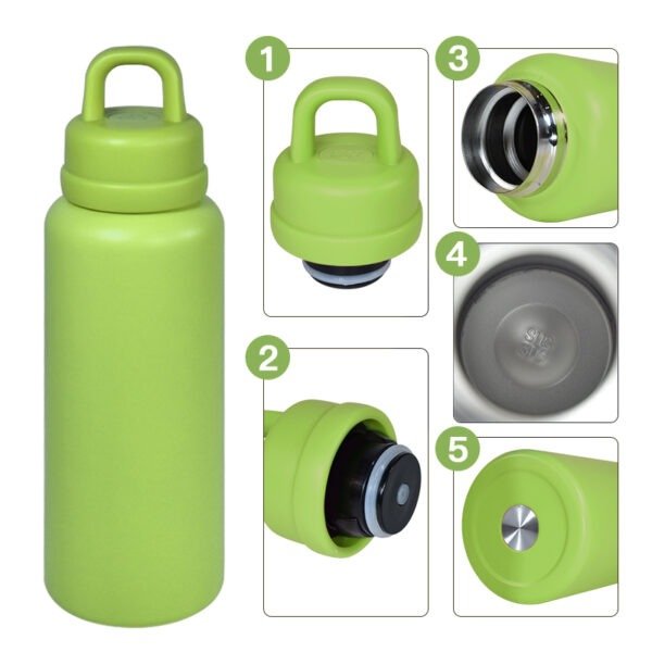 26oz Double-Walled Stainless Steel Tumbler US Warehouse Leak-Proof One-Touch Opening for Outdoor Camping Thermal Water Bottle - Image 3