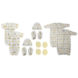 UD2 Unisex Newborn Baby Clothing Sets 10 Pc Organic Cotton Winter Spring Solid Cartoon Patterns Custom Waffle Knitted NC_0697